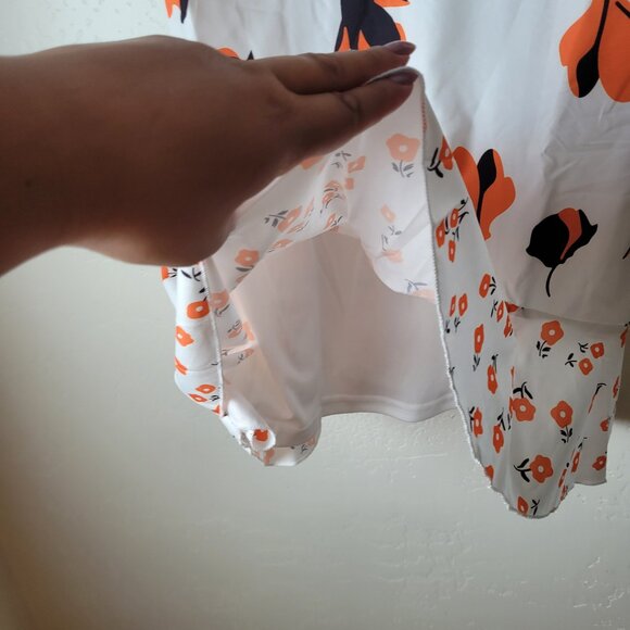 Double Crazy Floral Flutter Shoulder Dress - Picture 3 of 10